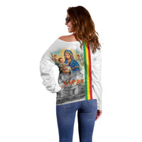 Ethiopian Christmas Off Shoulder Sweater Saint Mary Lalibela Churches - Wonder Print Shop