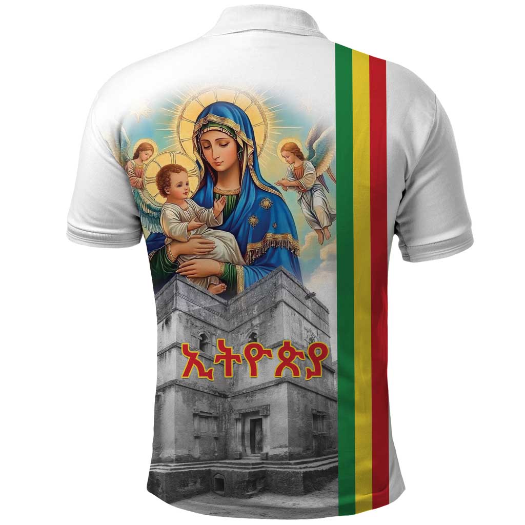 Ethiopian Christmas Polo Shirt Saint Mary Lalibela Churches - Wonder Print Shop