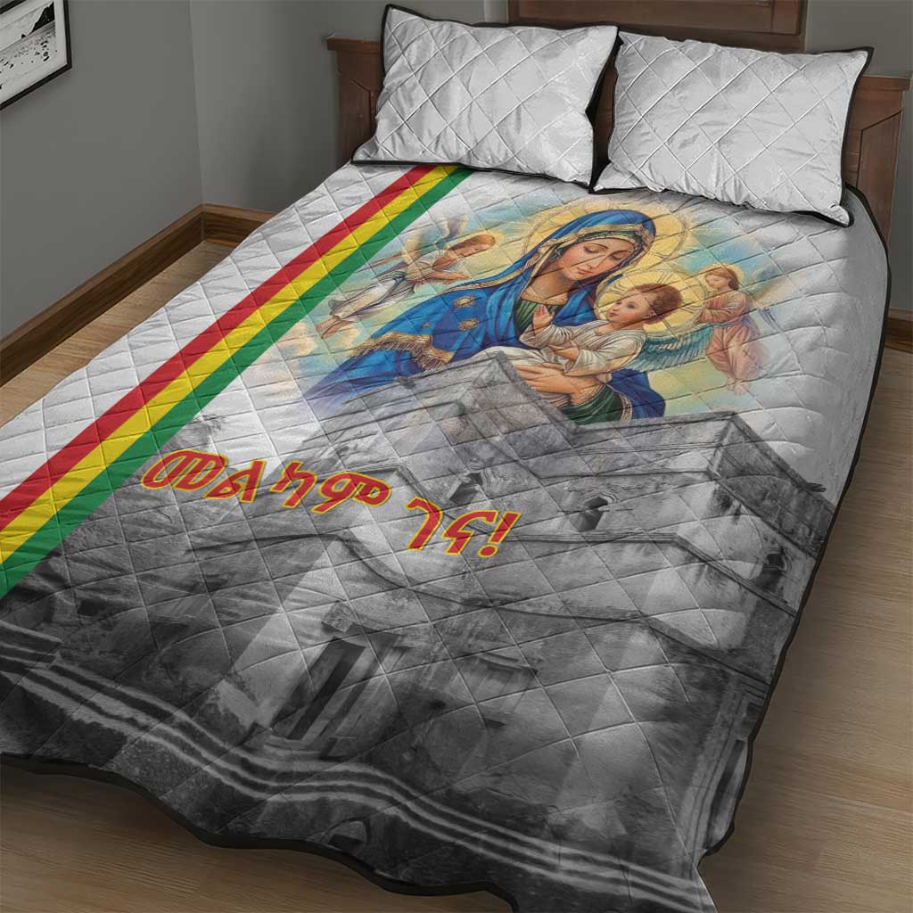 Ethiopian Christmas Quilt Bed Set Saint Mary Lalibela Churches - Wonder Print Shop