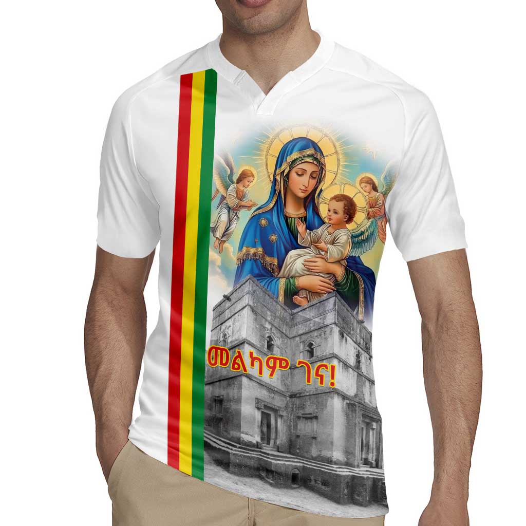 Ethiopian Christmas Rugby Jersey Saint Mary Lalibela Churches - Wonder Print Shop