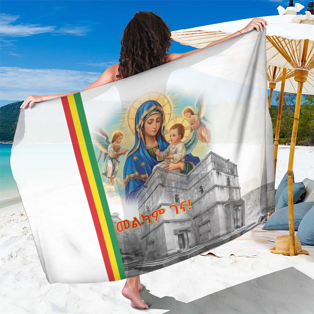 Ethiopian Christmas Sarong Saint Mary Lalibela Churches - Wonder Print Shop