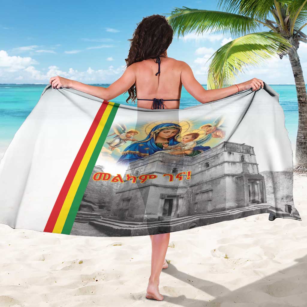 Ethiopian Christmas Sarong Saint Mary Lalibela Churches - Wonder Print Shop