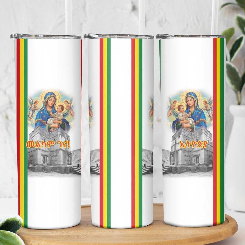 Ethiopian Christmas Skinny Tumbler Saint Mary Lalibela Churches - Wonder Print Shop