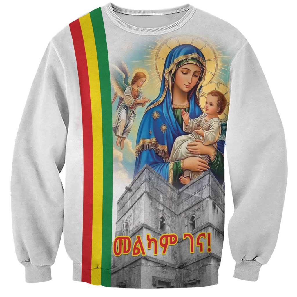 Ethiopian Christmas Sweatshirt Saint Mary Lalibela Churches - Wonder Print Shop