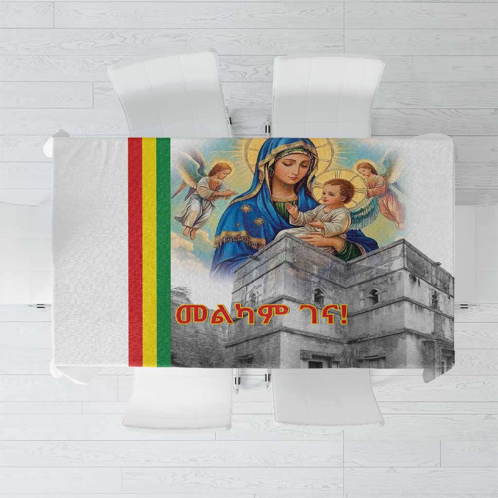 Ethiopian Christmas Tablecloth Saint Mary Lalibela Churches - Wonder Print Shop