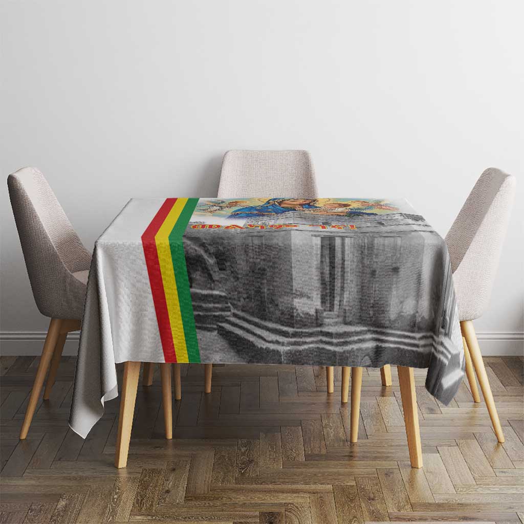 Ethiopian Christmas Tablecloth Saint Mary Lalibela Churches - Wonder Print Shop