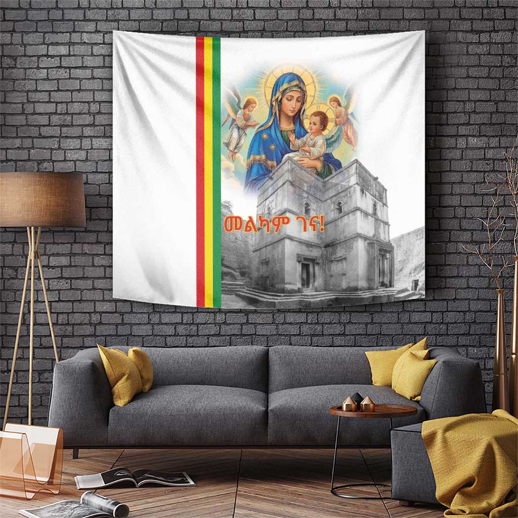 Ethiopian Christmas Tapestry Saint Mary Lalibela Churches - Wonder Print Shop