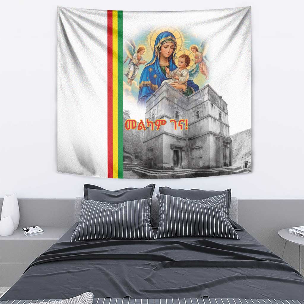Ethiopian Christmas Tapestry Saint Mary Lalibela Churches - Wonder Print Shop