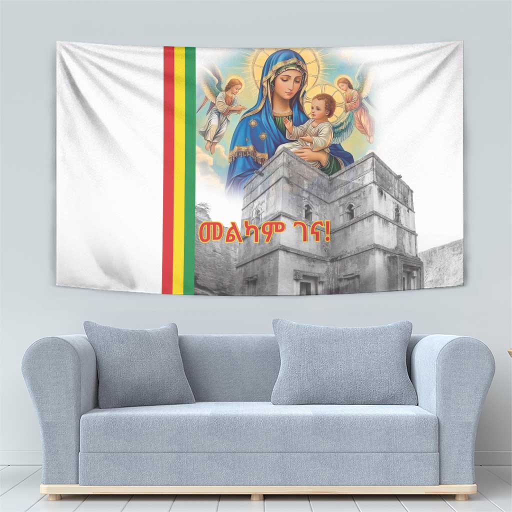 Ethiopian Christmas Tapestry Saint Mary Lalibela Churches - Wonder Print Shop