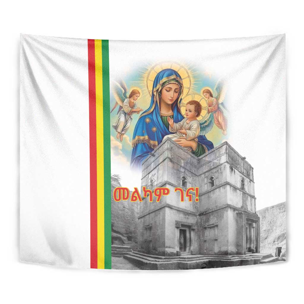 Ethiopian Christmas Tapestry Saint Mary Lalibela Churches - Wonder Print Shop