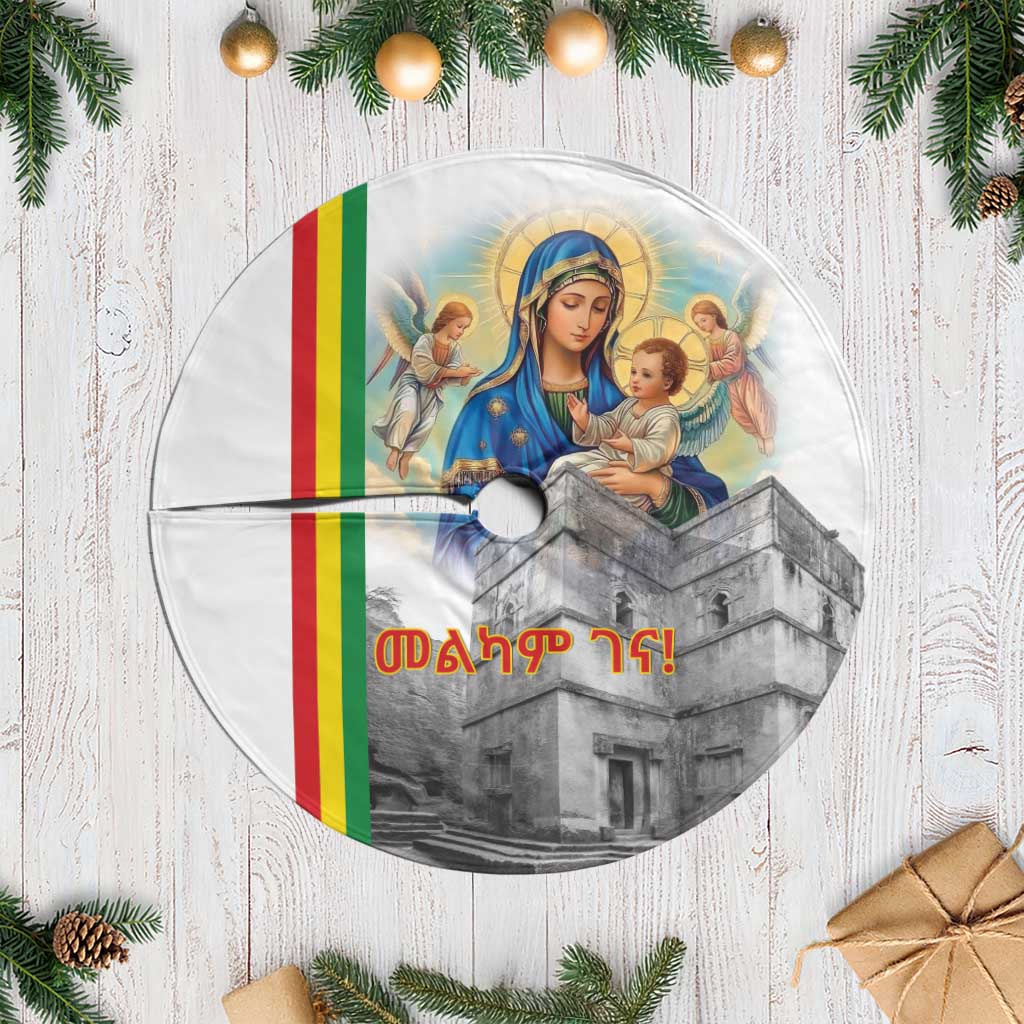Ethiopia Christmas Tree Skirt Saint Mary Lalibela Churches - Wonder Print Shop