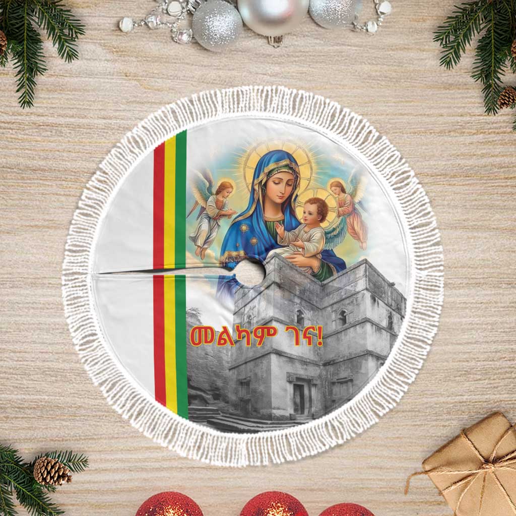 Ethiopia Christmas Tree Skirt Saint Mary Lalibela Churches - Wonder Print Shop