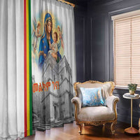Ethiopian Christmas Window Curtain Saint Mary Lalibela Churches - Wonder Print Shop
