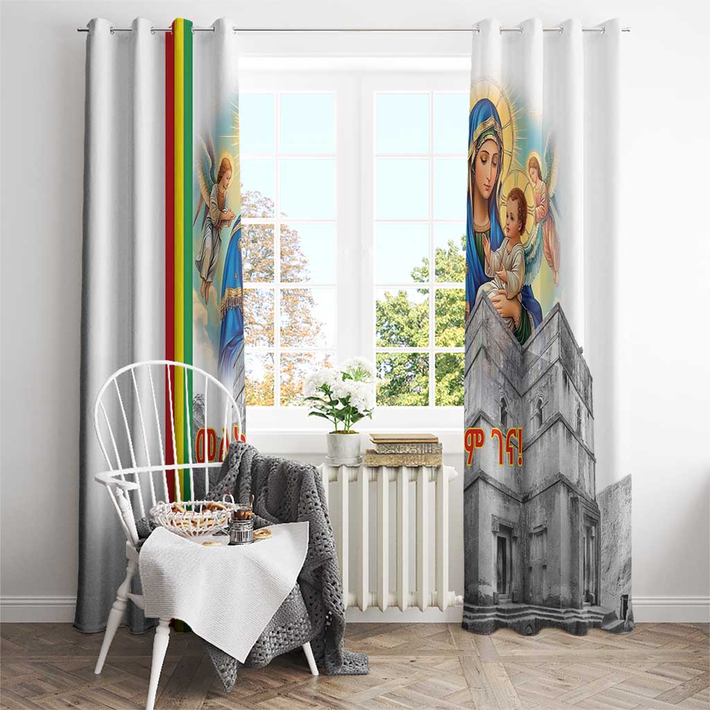 Ethiopian Christmas Window Curtain Saint Mary Lalibela Churches - Wonder Print Shop