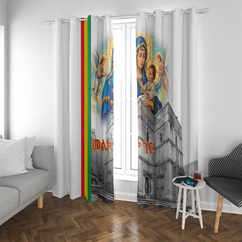 Ethiopian Christmas Window Curtain Saint Mary Lalibela Churches - Wonder Print Shop