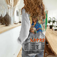 Ethiopian Christmas Women Casual Shirt Saint Mary Lalibela Churches - Wonder Print Shop