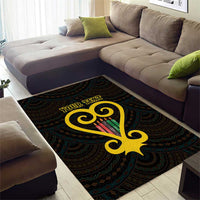 Personalised Happy Black Love Day Area Rug Sankofa Heart With Adinkra Pattern