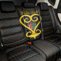 Personalised Happy Black Love Day Back Car Seat Cover Sankofa Heart With Adinkra Pattern