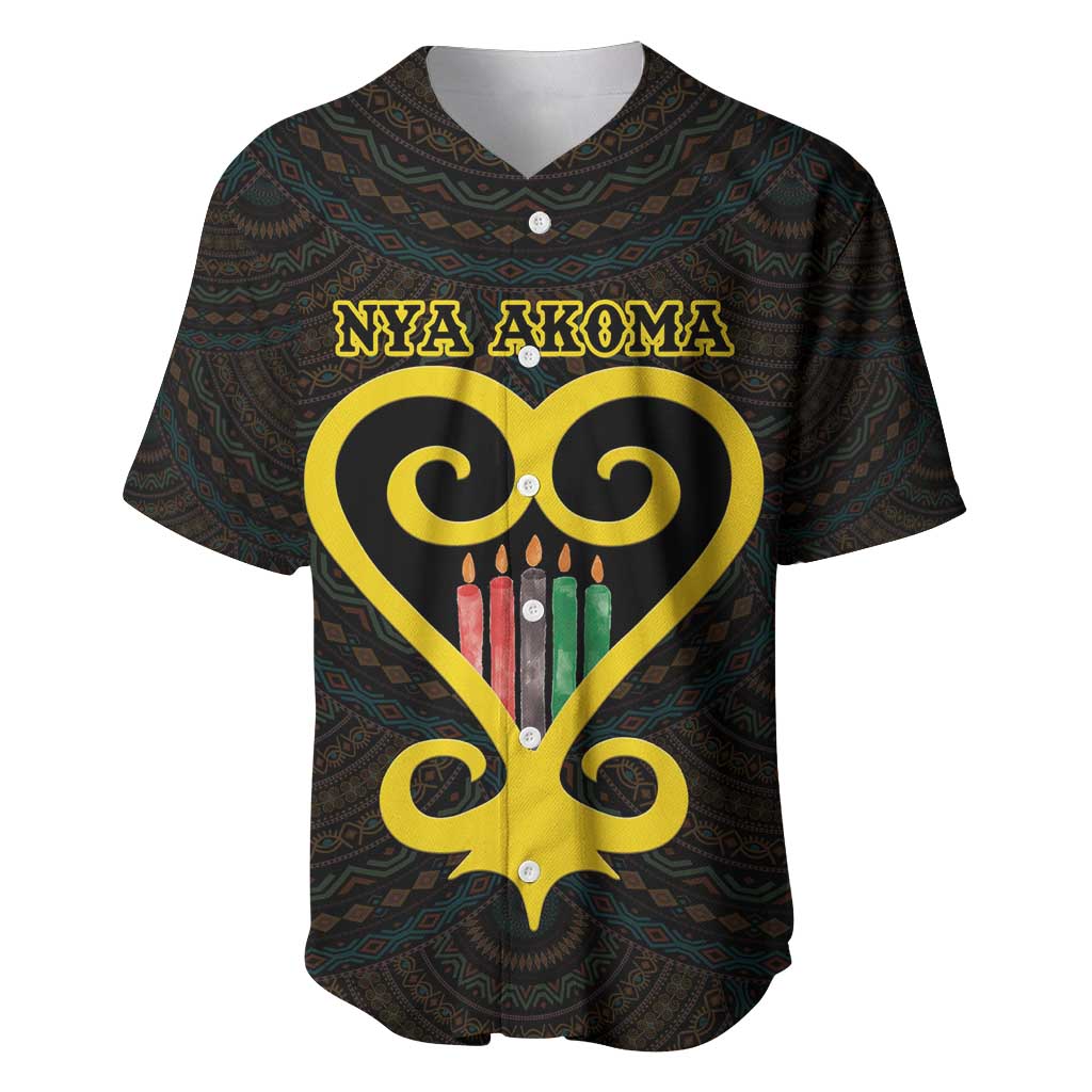 Personalised Happy Black Love Day Baseball Jersey Sankofa Heart With Adinkra Pattern