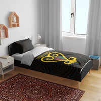 Personalised Happy Black Love Day Bedding Set Sankofa Heart With Adinkra Pattern