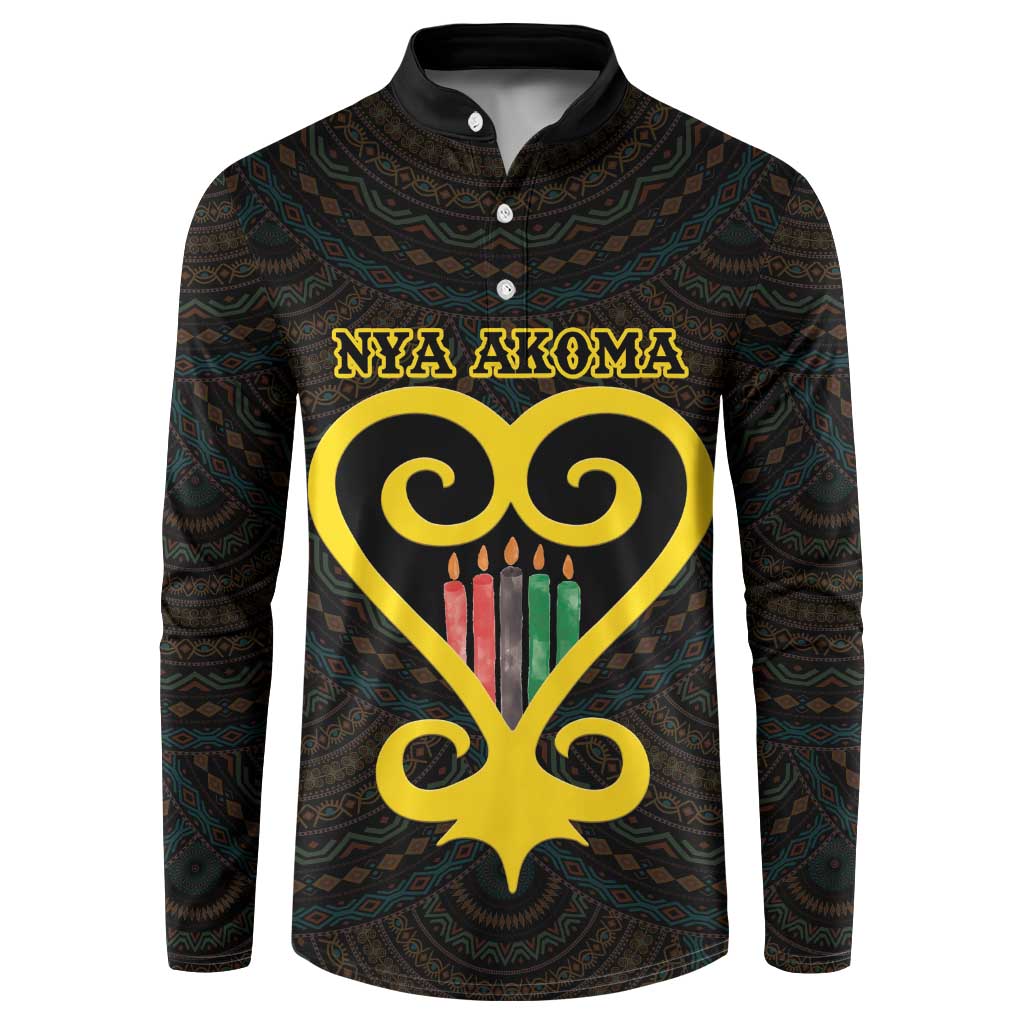 Personalised Happy Black Love Day Button Sweatshirt Sankofa Heart With Adinkra Pattern