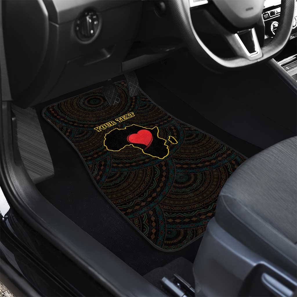 Personalised Happy Black Love Day Car Mats Sankofa Heart With Adinkra Pattern