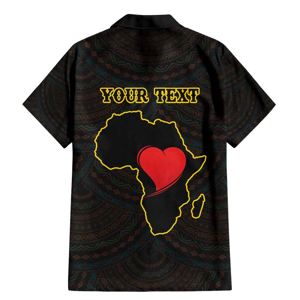 Personalised Happy Black Love Day Family Matching Mermaid Dress and Hawaiian Shirt Sankofa Heart With Adinkra Pattern