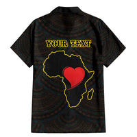 Personalised Happy Black Love Day Family Matching Mermaid Dress and Hawaiian Shirt Sankofa Heart With Adinkra Pattern