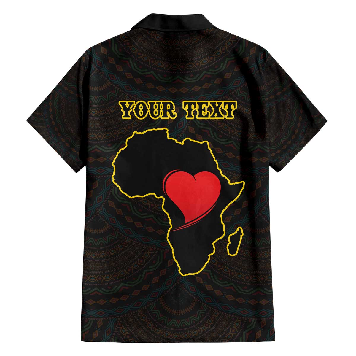 Personalised Happy Black Love Day Family Matching Off The Shoulder Long Sleeve Dress and Hawaiian Shirt Sankofa Heart With Adinkra Pattern