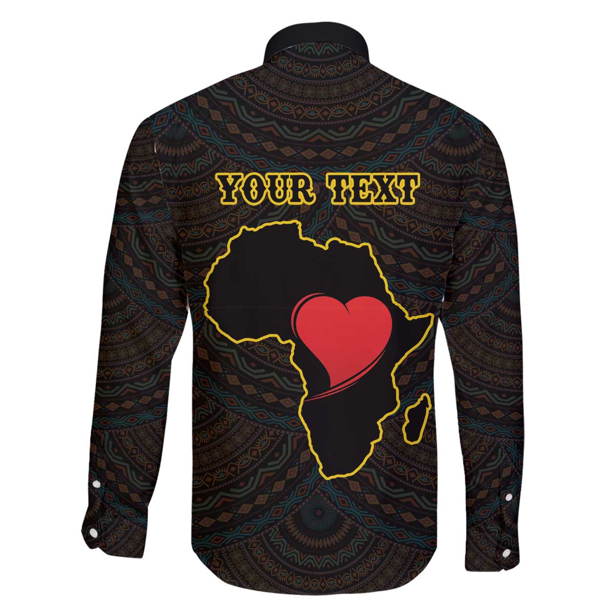 Personalised Happy Black Love Day Family Matching Off The Shoulder Long Sleeve Dress and Hawaiian Shirt Sankofa Heart With Adinkra Pattern