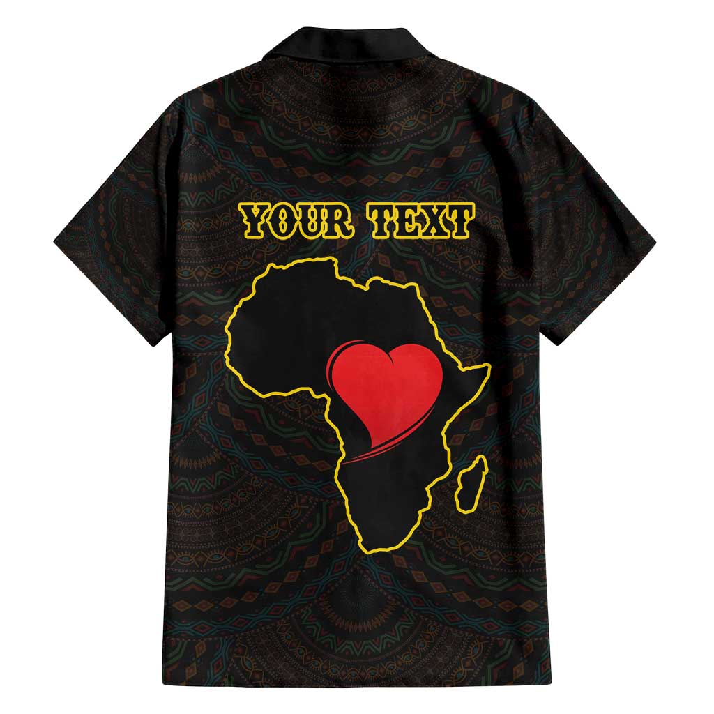 Personalised Happy Black Love Day Family Matching Off Shoulder Maxi Dress and Hawaiian Shirt Sankofa Heart With Adinkra Pattern