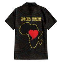 Personalised Happy Black Love Day Family Matching Off Shoulder Maxi Dress and Hawaiian Shirt Sankofa Heart With Adinkra Pattern