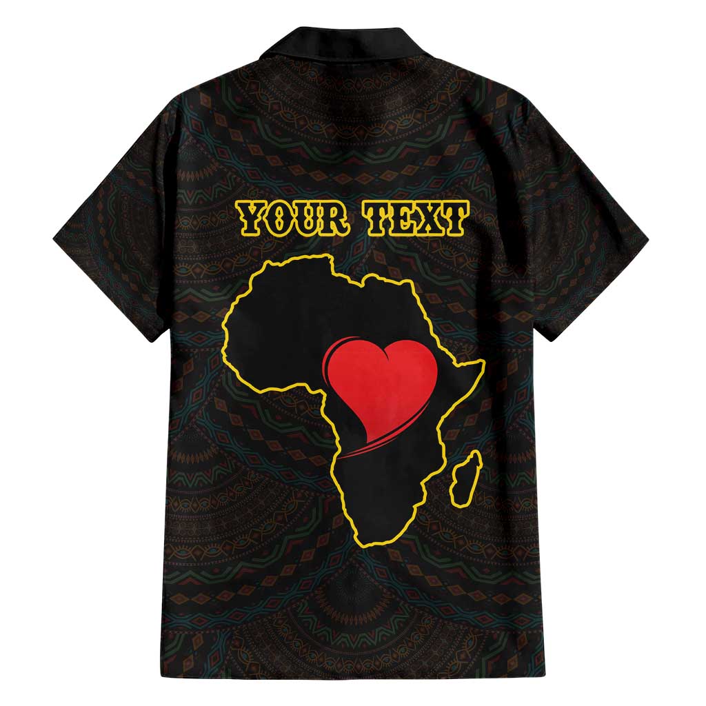 Personalised Happy Black Love Day Family Matching Short Sleeve Bodycon Dress and Hawaiian Shirt Sankofa Heart With Adinkra Pattern