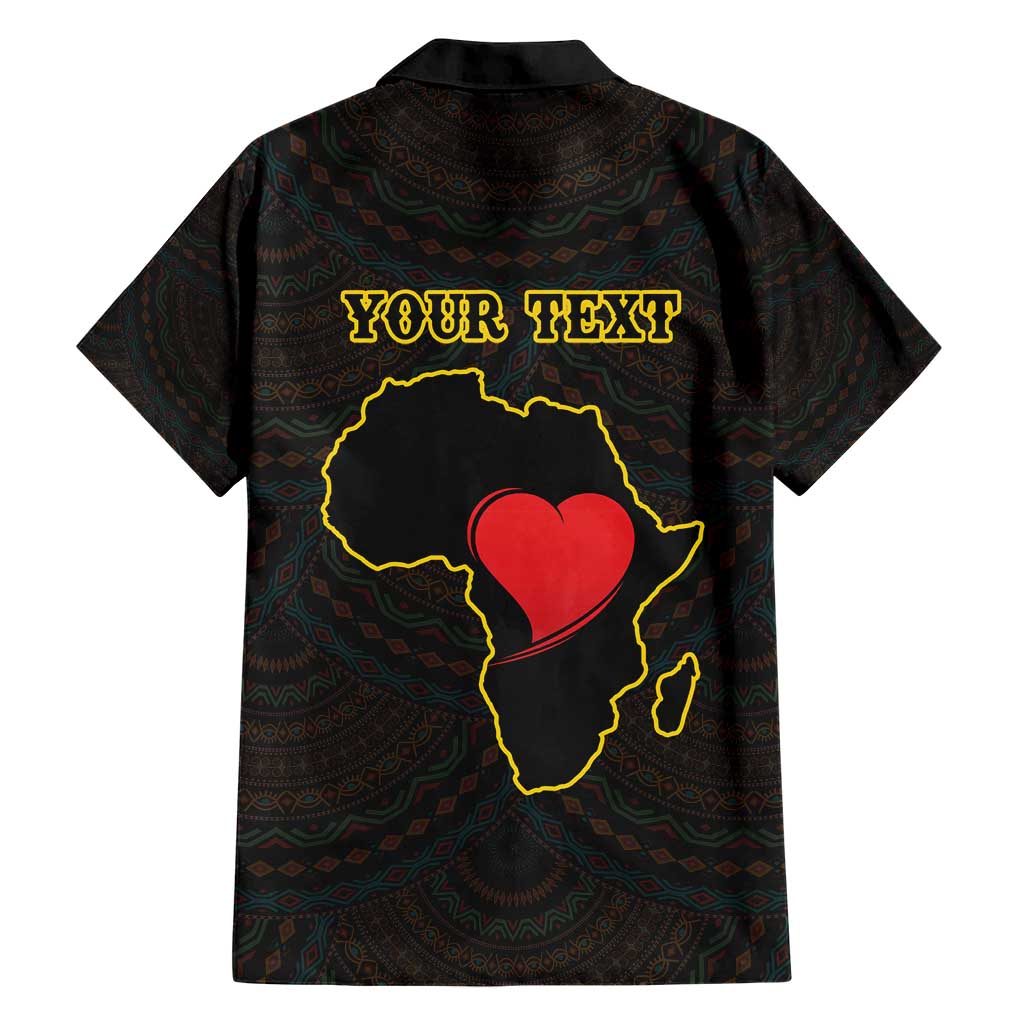 Personalised Happy Black Love Day Hawaiian Shirt Sankofa Heart With Adinkra Pattern