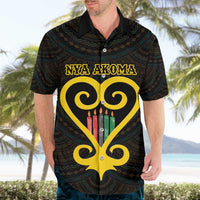 Personalised Happy Black Love Day Hawaiian Shirt Sankofa Heart With Adinkra Pattern