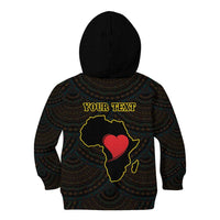 Personalised Happy Black Love Day Kid Hoodie Sankofa Heart With Adinkra Pattern