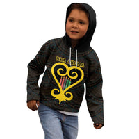 Personalised Happy Black Love Day Kid Hoodie Sankofa Heart With Adinkra Pattern