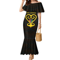 Personalised Happy Black Love Day Mermaid Dress Sankofa Heart With Adinkra Pattern - Wonder Print Shop