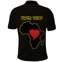 Personalised Happy Black Love Day Polo Shirt Sankofa Heart With Adinkra Pattern - Wonder Print Shop