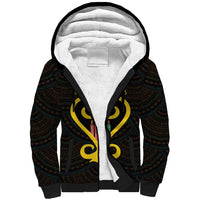 Personalised Happy Black Love Day Sherpa Hoodie Sankofa Heart With Adinkra Pattern - Wonder Print Shop
