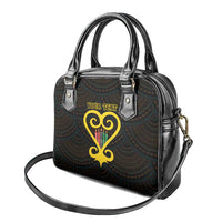 Personalised Happy Black Love Day Shoulder Handbag Sankofa Heart With Adinkra Pattern - Wonder Print Shop