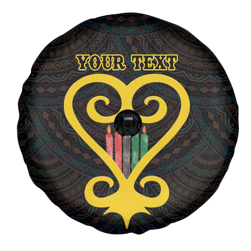 Personalised Happy Black Love Day Spare Tire Cover Sankofa Heart With Adinkra Pattern - Wonder Print Shop