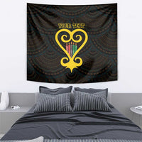 Personalised Happy Black Love Day Tapestry Sankofa Heart With Adinkra Pattern - Wonder Print Shop