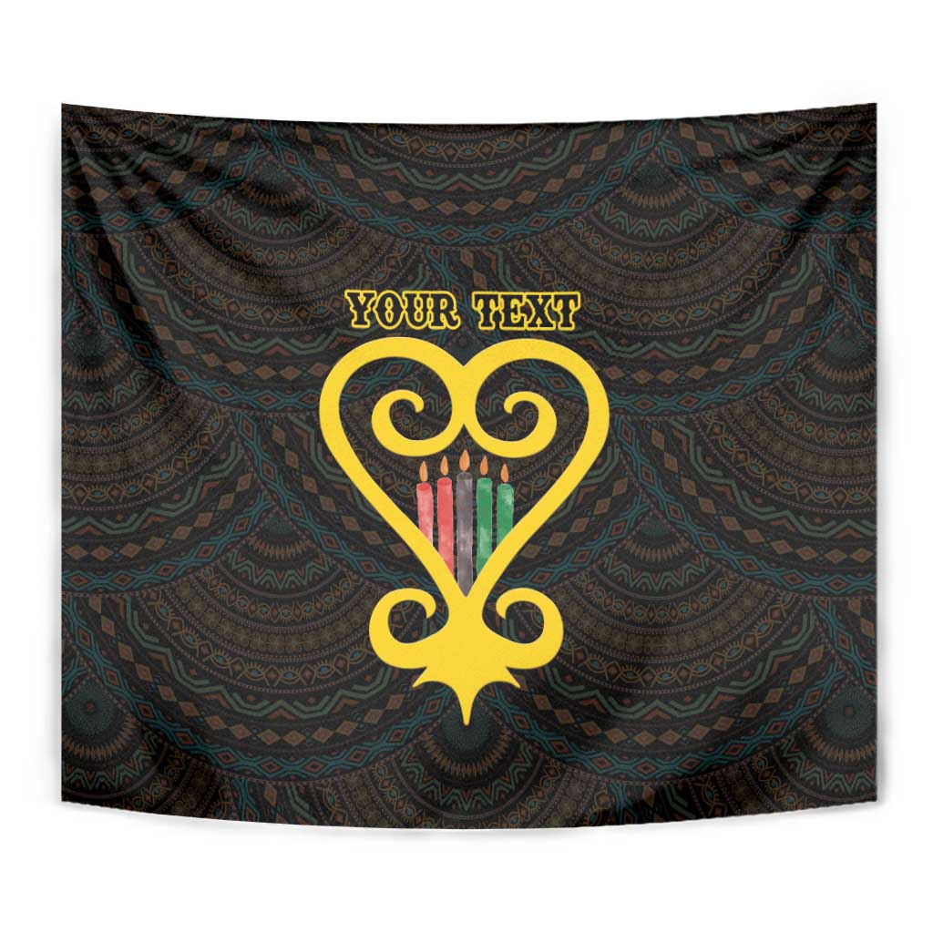 Personalised Happy Black Love Day Tapestry Sankofa Heart With Adinkra Pattern - Wonder Print Shop