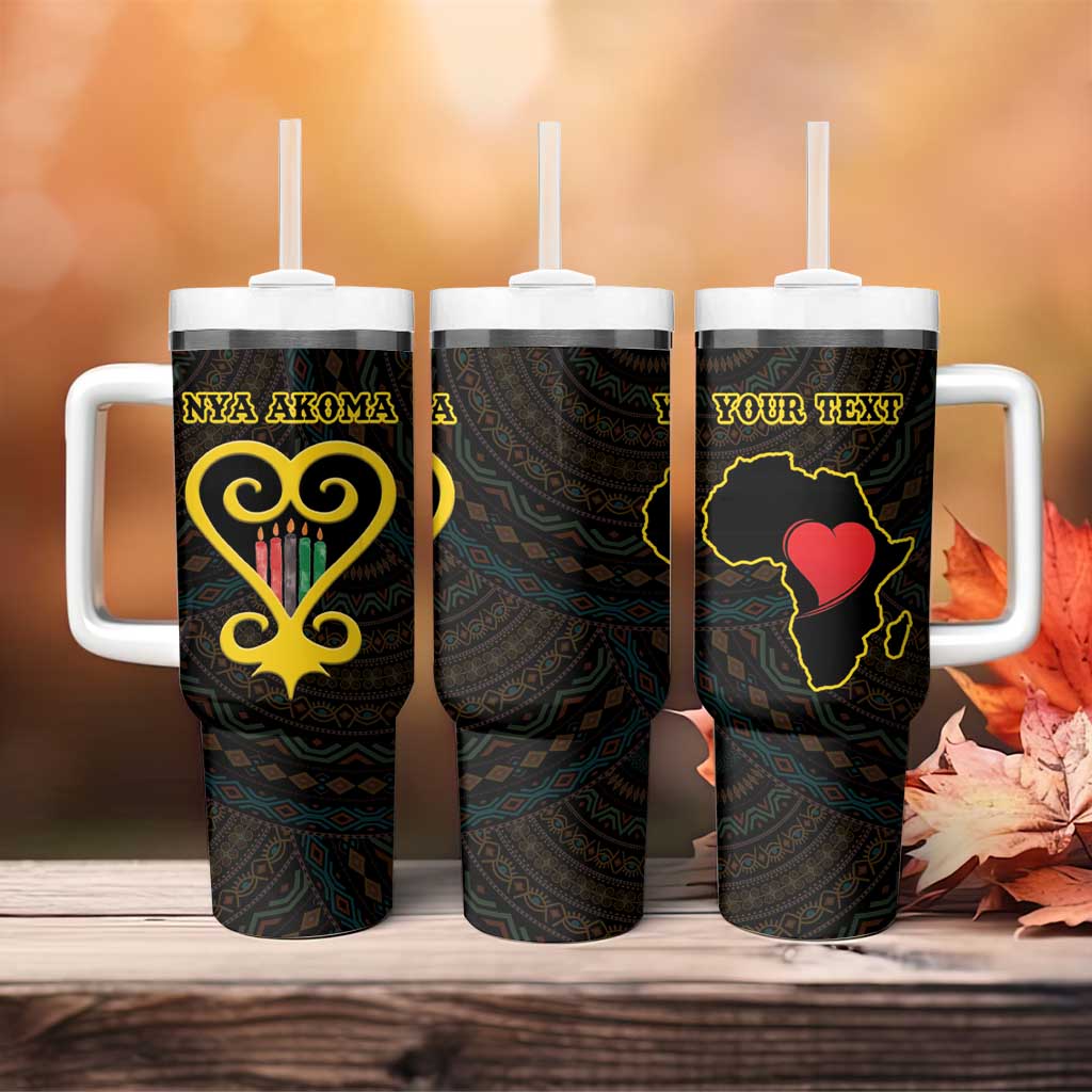 Personalised Happy Black Love Day Tumbler With Handle Sankofa Heart With Adinkra Pattern - Wonder Print Shop