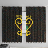 Personalised Happy Black Love Day Window Curtain Sankofa Heart With Adinkra Pattern - Wonder Print Shop
