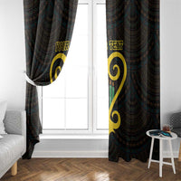 Personalised Happy Black Love Day Window Curtain Sankofa Heart With Adinkra Pattern - Wonder Print Shop
