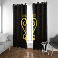 Personalised Happy Black Love Day Window Curtain Sankofa Heart With Adinkra Pattern - Wonder Print Shop
