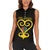 Personalised Happy Black Love Day Women Sleeveless Polo Shirt Sankofa Heart With Adinkra Pattern - Wonder Print Shop