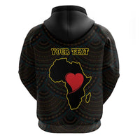 Personalised Happy Black Love Day Zip Hoodie Sankofa Heart With Adinkra Pattern - Wonder Print Shop